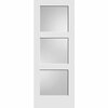 Codel Doors 24" x 80" Primed 3-Panel Equal Panel Interior Shaker Slab Door with White Lami Glass 2068pri8433GL